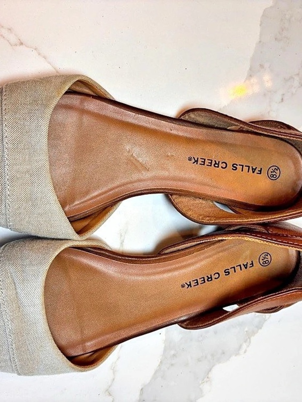 FALLS CREEK Heeled Sandals in Brown & Beige